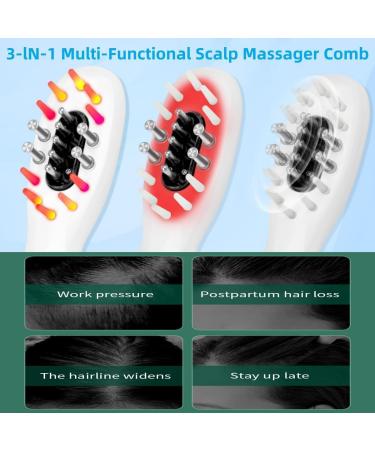 Soulqool 3-in-1 Electrical Hair Oil Applicator & Scalp Massager Comb - Lighted Removable Head Scratch Massager for Men & Women | Best Hair Care Tool - Buy Online on GoSupps.com