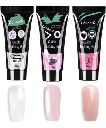 Anself Nail Extension Gel Kit - 3PCS * 60g Gel + 48Pcs Mold Tips | Builder Set for Quick Dry Nail Art Tools - ST124-3 - Buy Online on GoSupps.com