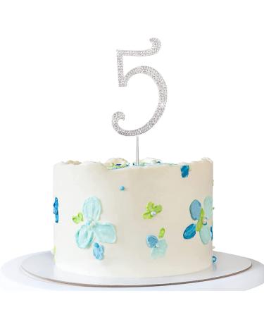 Cake decoration silver rhinestones Happy Birthday cake topper for birthday decoration (silver-5)