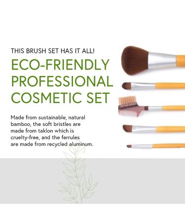 Honeybee Gardens Eco-Friendly Professional Cosmetic Brush Set | Sustainable Beauty Essentials for Flawless Makeup - Buy Online on GoSupps.com