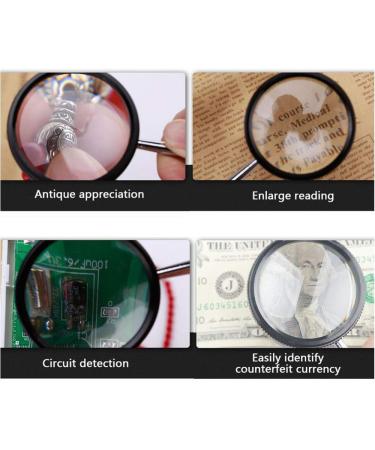 Handheld Reading 35X Magnifier Acrylic Lens with Metal Handle for Reading Hobbies Learning and Circuit Board Fault Finding Better Life - Buy Online on GoSupps.com