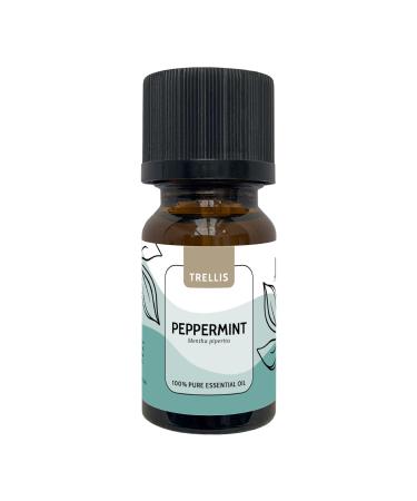 Peppermint Oil 10ml by Trellis | 100% Pure Peppermint Essential Oil | Premium Aromatherapy Oil for Diffusers for Home | Natural Vegan Cruelty Free Ethically Sourced in USA & Bottled in UK Peppermint 10.00 ml (Pack of 1)