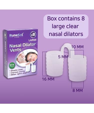Runesol Snoring Relief Nasal Dilator - 8 Large Clear Nasal Dilators for Men and Women - Anti Snoring Devices and Snore Stopper for Better Sleep and Congestion Relief - Buy Online on GoSupps.com