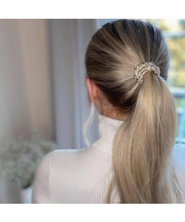 Waterlily Scrunchie 100% Mulberry Silk 22momme Skinny Thin Small Hair Ties Scrunchies for Women Soft Natural Care (Champagne) - Buy Online on GoSupps.com