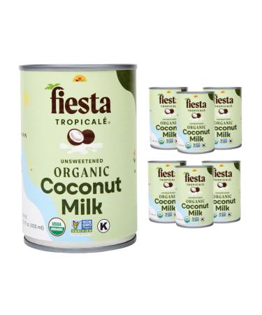 Organic Coconut Milk Unsweetened Full-Fat, 13.5 oz. Cans (Count of 6) by Fiesta Tropicale Organic Coconut Milk (Pack of 6)