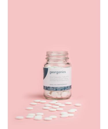 Georganics Natural Bio Mouth Flushing Tablets - Vegan Tooth Cleaning Tablets for Fresh Breath with Soda & Menthol - Fluoride SLS & Animal Testing Free - English Peppermint - 180 Tablets - Buy Online on GoSupps.com