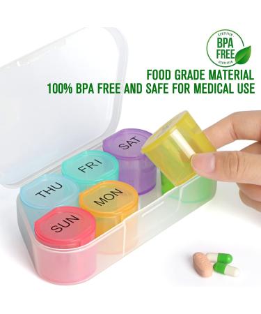 NatureTouch Weekly Pill Organizer - BPA Free 7 Day Medicine Organizer for Pills Vitamins & Supplements | Portable Rainbow Container - Buy Online on GoSupps.com