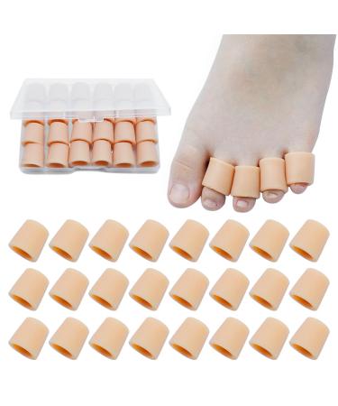 24 Gel Toe Caps Silicone Toe Protectors Pain Relieving Toe Wrapping New Materials Protect Toes From Friction And Relieve Corn Blisters Calluses And Pain.