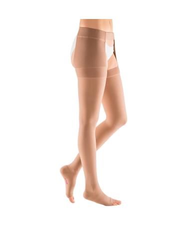 mediven Plus for Men & Women 40-50 mmHg Thigh High w/Attachment Open Toe 5 Beige - Right Leg - Petite