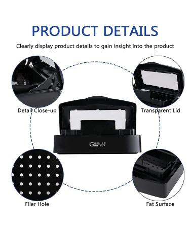 Gusnilo Clear Lid Plastic Storage Box for Nail, Hair Salon & Spa Tools - Black & White - Buy Online on GoSupps.com