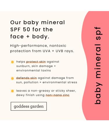Goddess Garden Baby SPF 50 Mineral Sunscreen Lotion - Sensitive Skin, Reef-Safe, Water Resistant, Vegan - 3.4 oz - Buy Online on GoSupps.com