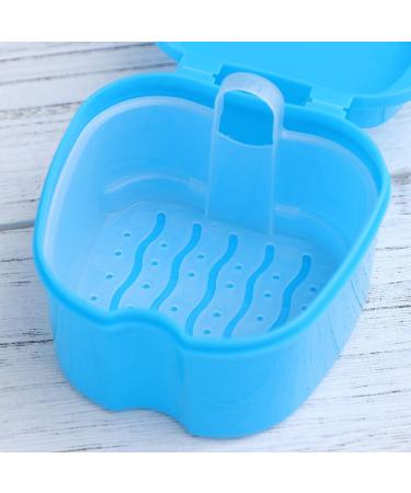 Denture Box for False Teeth & Dental Retainers - Sky Blue Storage Solution with Sieve | International Shipping Available - Buy Online on GoSupps.com