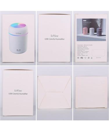 Portable Mini Humidifier with Colorful Cycling Light | 2 Mist Modes | Auto Shut-Off | Super Quiet | Ideal for Bedroom, Office, Home, Car - White - Buy Online on GoSupps.com