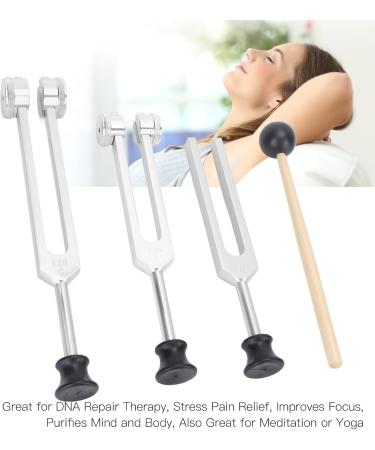 Tuning Fork Set (128Hz 256Hz 512Hz) - Body-Weighted Healing Tools for Chakra Balancing | Silver Meditation & Spiritual Objects - International Shipping Available - Buy Online on GoSupps.com