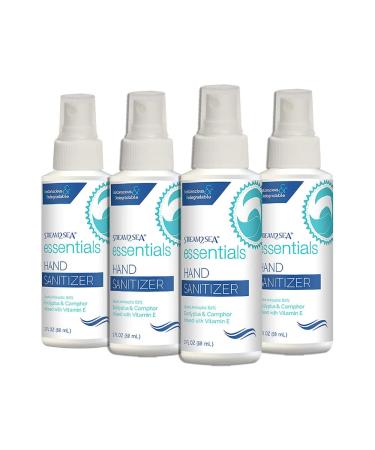 Antibacterial Hand Sanitizer Spray | 2 Fl Oz Travel Size Pack of 4 | Paraben Free & Moisturizing with Vitamin E Eucalyptus & Camphor Infused | USA Made Eco Friendly Antiseptic by Stream2Sea 2 Fl Oz (Pack of 4)