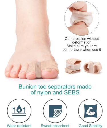 BLATOWN Toe Separators Bunion Corrector 4Pcs Set - Gel Big Toe Spacers for Feet with 2 Loops - Hammer Toe Straightener for Men and Women - Buy Online on GoSupps.com