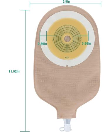 20PCS Urostomy Bags One-Piece Drainable Pouches with Measure Card - Ideal for Ileostomy Stoma Care | Cut-to-Fit Design - Buy Online on GoSupps.com