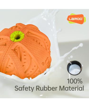 Laroo Squeaking Dog Ball - Interactive Natural Rubber Toy for Medium & Large Dogs - Durable 9cm Orange Football - Buy Online on GoSupps.com