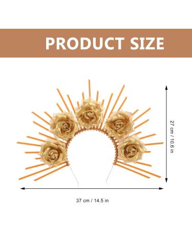FRCOLOR Goddess Crown Sunburst Spiked Gold Sun Headband Halloween Dress up Headpiece Celestial Crowns Tiaras for Women Photoshoot Accessories Golden - Buy Online on GoSupps.com