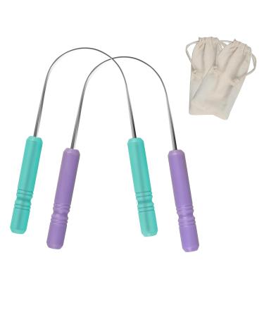 Stainless Steel Tongue Scraper for Adults - 2 Pack with Travel Cases | Reduce Bad Breath Fast | Metal Tongue Cleaner - Buy Online on GoSupps.com