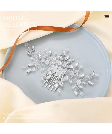 Crystal Bride Wedding Hair Comb - Silver Rhinestone Bridal Hair Piece for Women & Girls - Buy Online on GoSupps.com