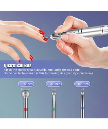 Depvko 20Pcs 3/32'' Ceramic Carbide Nail Drill Bits Set for Manicure Pedicure - Diamond Cuticle Remover & Nail Drill Accessories - Buy Online on GoSupps.com