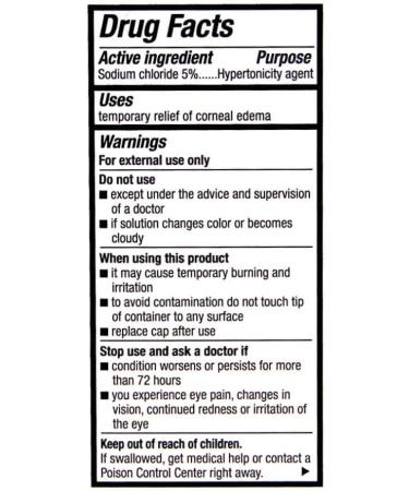 Rugby 5% Sodium Chloride Hypertonicity Ophthalmic Solution - 0.5 Fl Oz (2 Pack) | Corneal Edema Relief - Buy Online on GoSupps.com