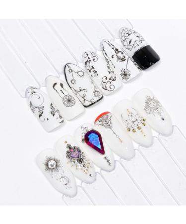 Black Nail Stickers Water Transfer Decals - Feather Nail Art Tattoos - Nail DIY Decorations - Buy Online on GoSupps.com