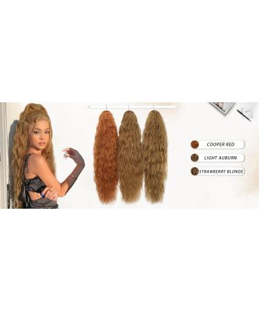 Buy Porsmeer 75 cm Ginger Orange Wavy Curly Ponytail Extension - Natural Clip-In Hair Part for Women | Afro Braid Hair Extension - Buy Online on GoSupps.com