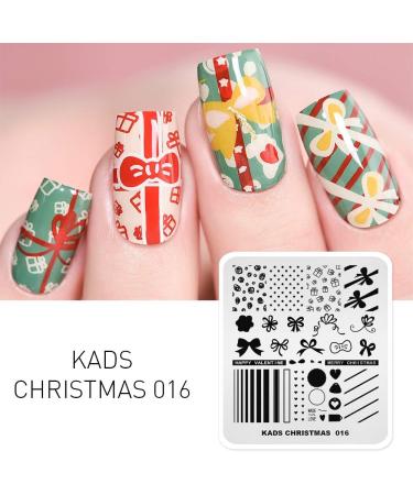 Shop Kads Nail Stamp Plate - Christmas Motifs for Stunning Nail Art | Snowflakes Santa Claus Christmas Trees & More - 5 Piece Set - Buy Online on GoSupps.com
