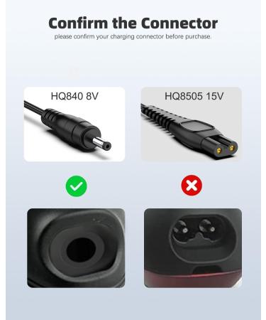 8V Charger Cord for Philips HQ840 & Norelco Multigroom Series 3000 - Replacement Power Supply for MG3750/10/50/60 & MG3760/50 - Buy Online on GoSupps.com