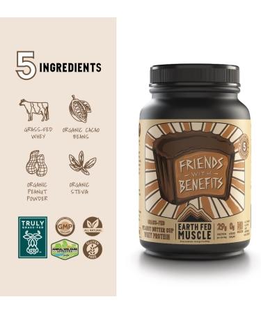 Earth Fed Muscle Friends with Benefits Chocolate Peanut Butter Whey Protein Isolate 2lb - GMO-Free Sugar Free Soy Free Gluten Free - Muscle Recovery & Keto Friendly - Buy Online on GoSupps.com