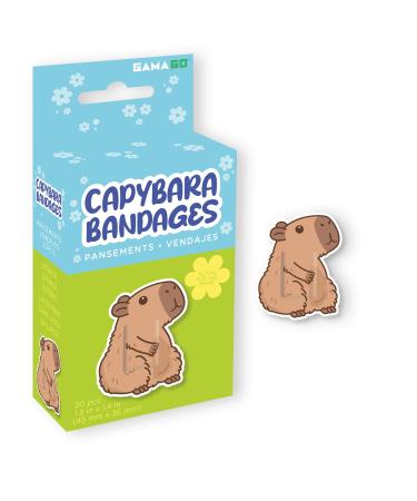 GAMAGO Capybara Shaped Bandages Kids & Kidults - Set of 20 Individually Wrapped Self Adhesive Bandages - Sterile Latex-Free & Easily Removable - Funny Gift & First Aid Addition