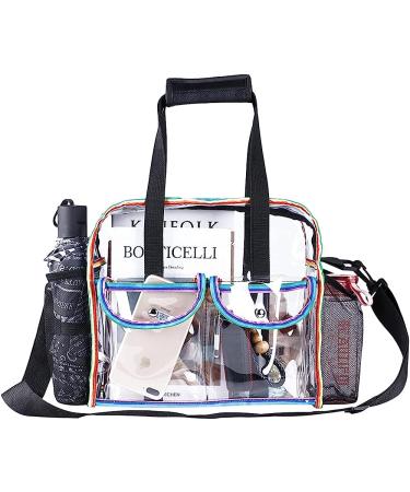 MOFASVIGI Clear Stadium Approved Tote Bag - Waterproof Transparent Rainbow Design for School, Concerts & Travel - Buy Online on GoSupps.com