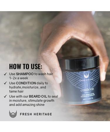 Fresh Heritage Premium Leave-in Beard Conditioner for Men - 4oz | All Natural Beard Softener with Argan Oil | Daily Use Beard Wash and Conditioner for Healthier Growth - Buy Online on GoSupps.com