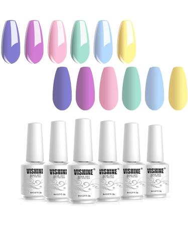 Vishine 6 pieces UV color gel set UV nail polish uv gel nail gel set uv colors nail nail polish for nail design nail art color gel nail gel 8ml