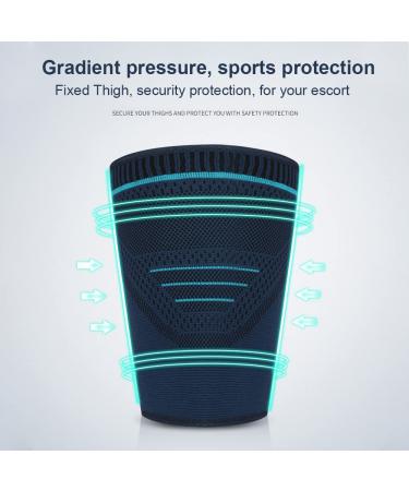 Tofbs Thigh Bandage (2-Piece) for Men & Women - Breathable Slip-Proof Compression for Sports & Injury Recovery - Ideal for Knee Tendon & Quadriceps Support (Size L Navy Blue) - Buy Online on GoSupps.com