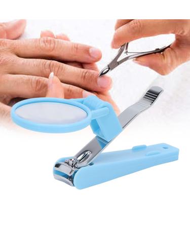 Sluffs Portable Nail Clipper with Magnifying Glass for Children Elderly Fingernail Toenail Ergonomic Handle Toenail Clipper Cutter Compact ABS and Alloy Material - Buy Online on GoSupps.com