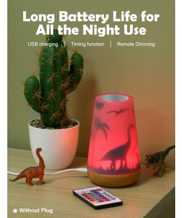 Dinosaurier Night Light with Remote | Touch Control, Timer, Rechargeable | for Girls Baby Kids Bedroom (16 Colors) - Buy Online on GoSupps.com