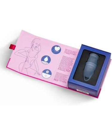 Satisfyer Feel Confident Menstrual Cup - Reusable & Soft Silicone Period Cup with Removal Ring - Two Sizes for All Flows - Dark Blue - Buy Online on GoSupps.com