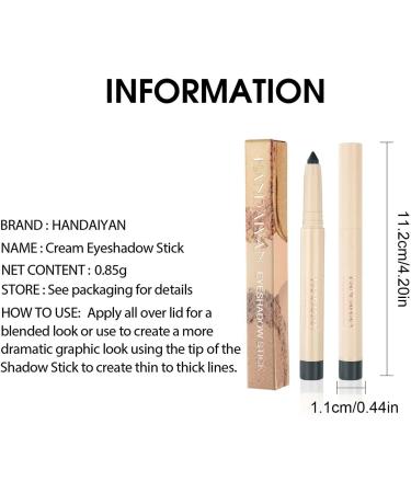 Eyeshadow Stick - Waterproof Eyeshadow Stick | Eyeshadow and Eyeliner Pen Eye Shadow Pencil Highlighter Eye Liner Multi-Dimensional Eyes 22# - Buy Online on GoSupps.com