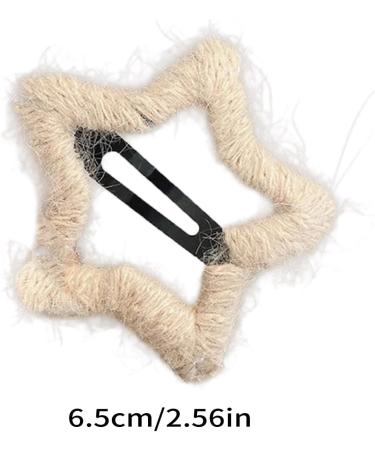 Muloo Wool Hair Clip Hair Barrettes Snap Clip Headpieces Winter Star Shape French Barrettes Headwear Hair Accessories Black - Buy Online on GoSupps.com