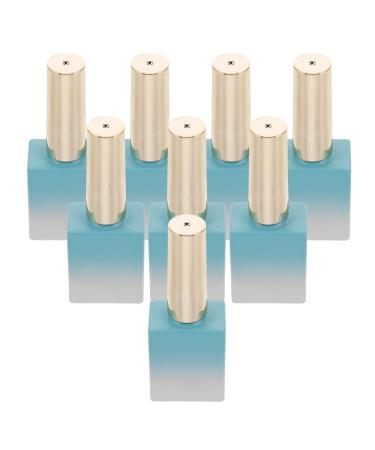 Gatuida Lot de 8 Flacons de Vernis Ongles en Verre 117 Ml Pinceau Int gr Bouteilles Vides Rechargeables D grad Bleu Contenants pour chantillons de Maquillage pour Manucure