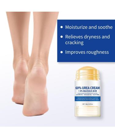  SONGVISON Urea Foot Cream 60% 2025 New Foot Cream for Cracked Heel and Dry Skin Urea Lotion for Deep Hydration Remove Callos Nourish Soften 40g - Buy Online on GoSupps.com