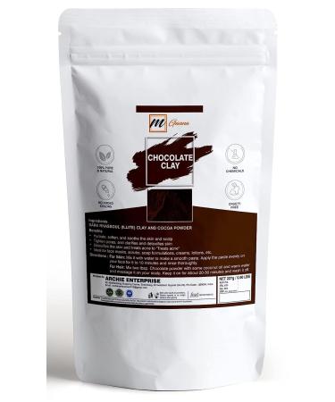 mGanna 100% Natural Chocolate Clay 0.5 LBS / 227 GMS (A Combination of Dark Rhassoul Clay And Cocoa Powder) for Hair and Facial Masks Creams Face Masks Body Wraps Scrubs and Soap Making