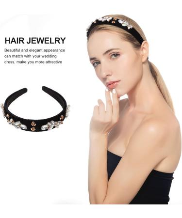 Rhinestone Headband Crystal Diamond Headband Hair Accessories for Women Wedding Cosplay Hairband Bride Hairband Head Bands for Women Pearls Head Beaded Rhinestones Crown Miss Color 2 - Buy Online on GoSupps.com
