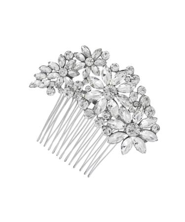 DOITOOL Bride Comb Rhinestone Comb Green Faux Fur Scrunchies Pearl Hair Clip Pearl Veil Wedding Headpiece for Bride Rhinestone Hair Comb Crystal Headpiece Rhinestones Accessories