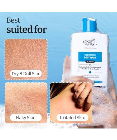 Hydrating Body Wash with 5% Hyaluronic Acid | Intense Hydration & Flake Relief for Dry Skin | Unisex | 236ml - Buy Online on GoSupps.com