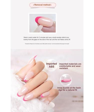 Nude Press On Nails | Fake Nails Almond French False Nails French Style Almond-Shaped Easy to Match for Wedding Christmas Masquerade Valentine's Day Dating Style 2 - Buy Online on GoSupps.com