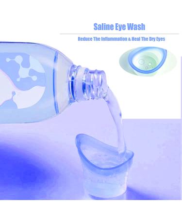 Silicone Eye Wash Cup Kit - Effective Eye Cleaner for Eyelid Care and Relief from Dryness and Strain - Includes 2 Cups and Storage Container - Blue - Buy Online on GoSupps.com